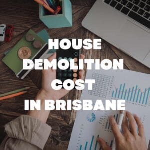 a woman calculating the cost of a house demolition project in brisbane