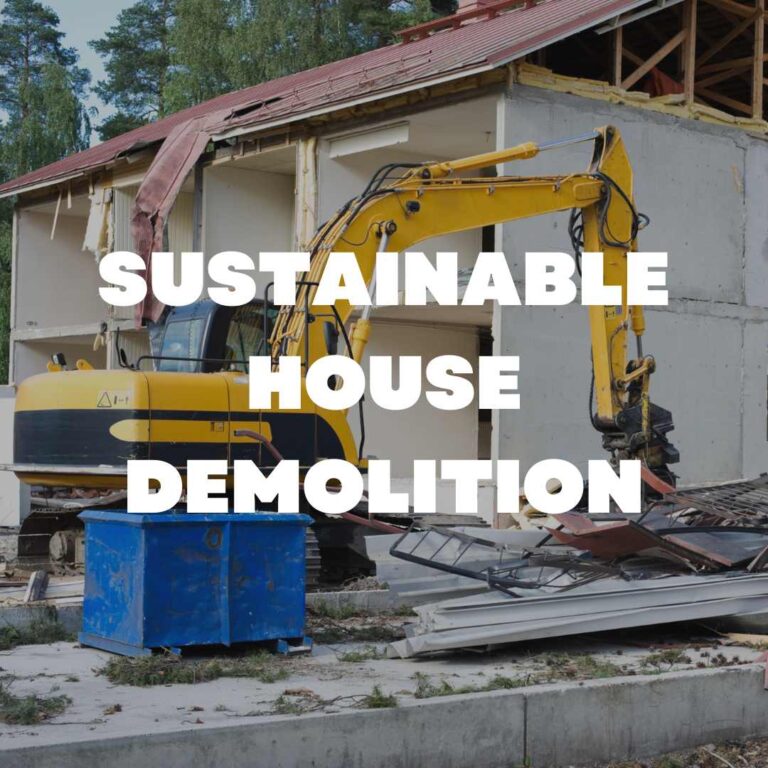 an excavator demolishing a house sustainably in brisbane, qld